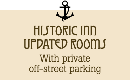 historic inn, updated rroms, private off-street parking